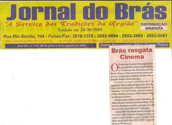 Jornal do Brás, 20 de julho a 10 de agosto de 2009