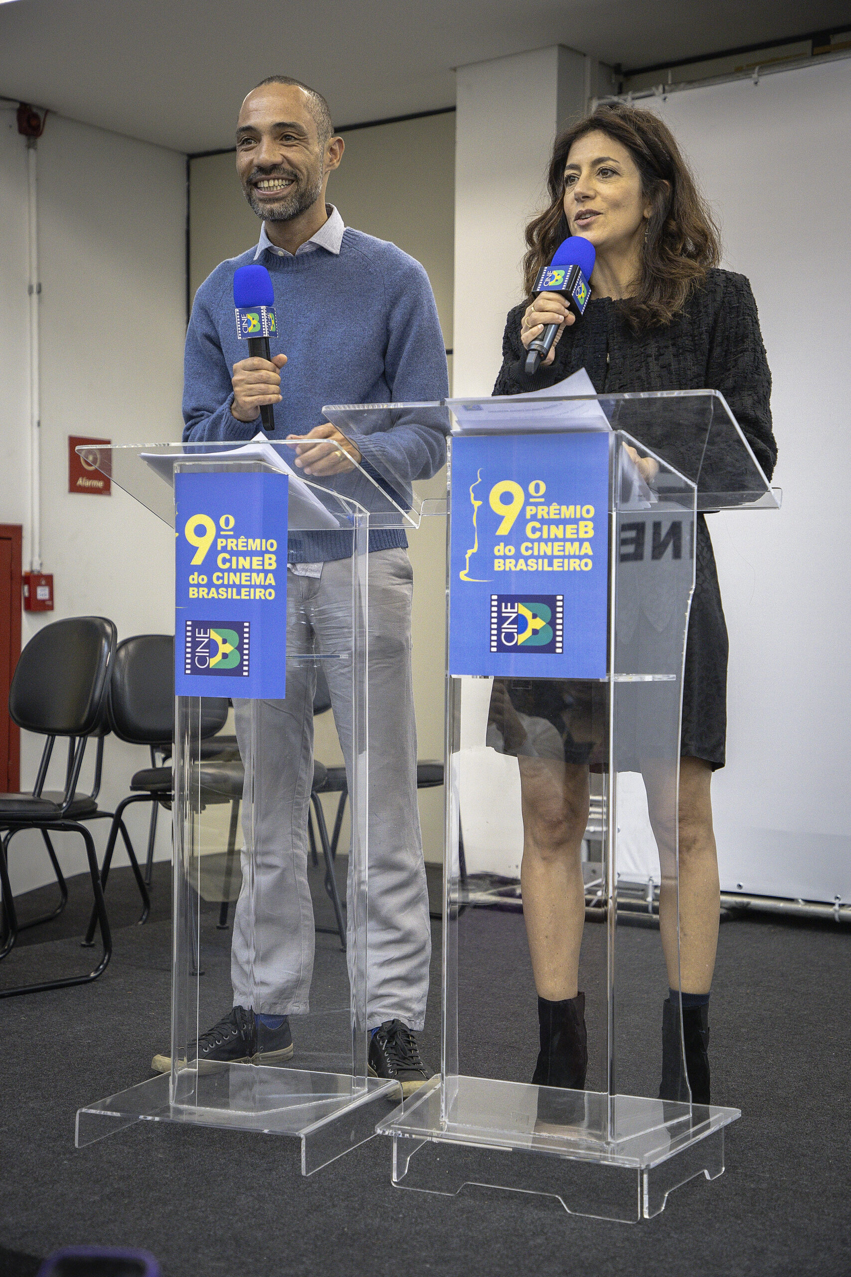 Silvio Guidane e Marina Person durante a premiação